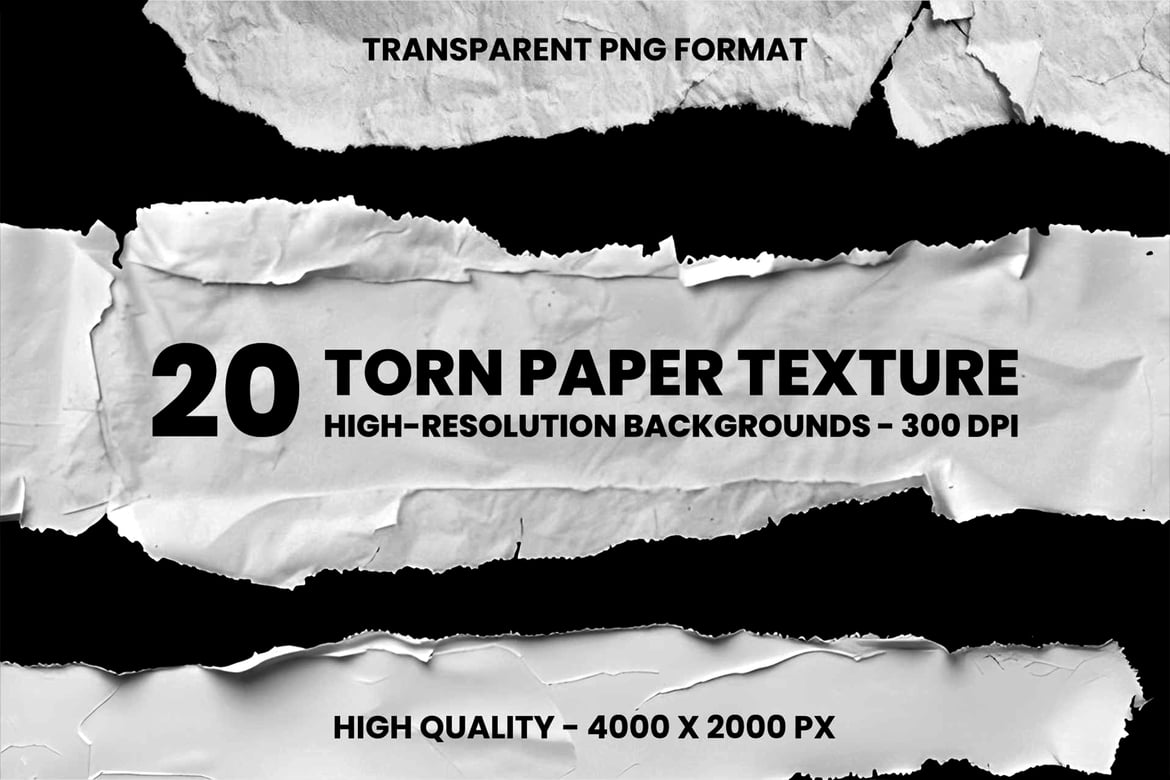 20 Torn Paper Texture Pack（483093）-技能树
